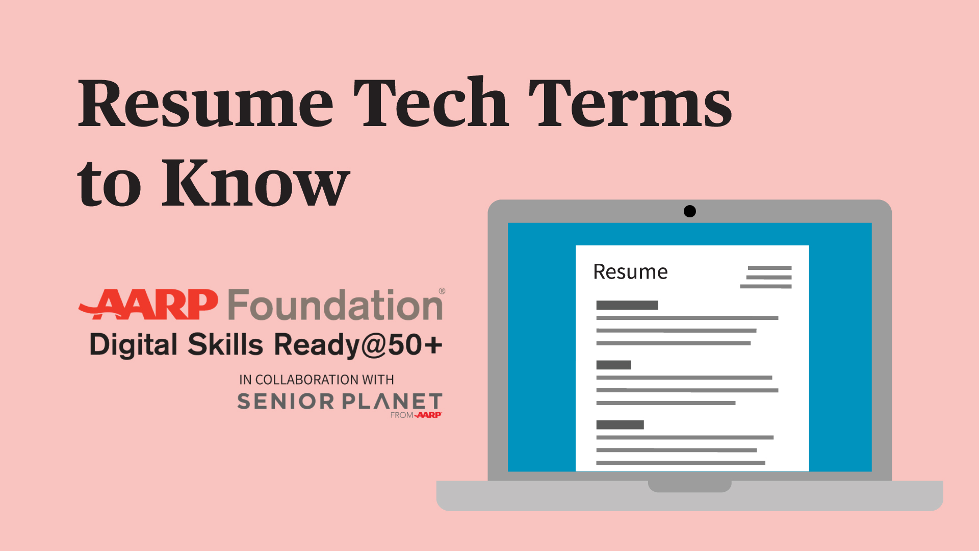 Illustration that reads Resume Tech Terms to Know